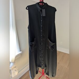 Foxblood Black Sleeveless Collared Button-Down Jumpsuit NWT